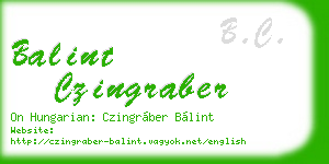 balint czingraber business card